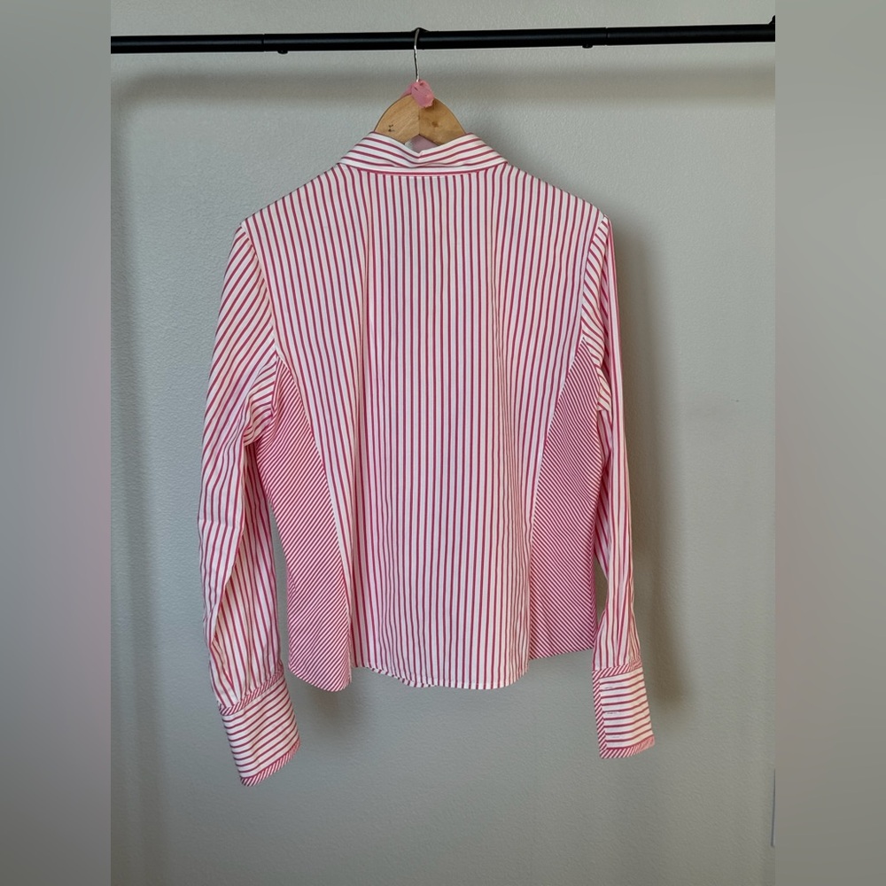 Pink And White Alternating Stripe Button Down - image 4